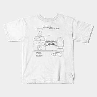 Duplex Pumping Engine Vintage Patent Hand Drawing Kids T-Shirt